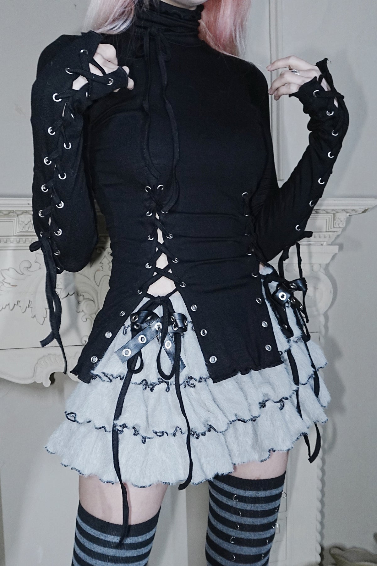 Plush Knit Bow Cake Skirt