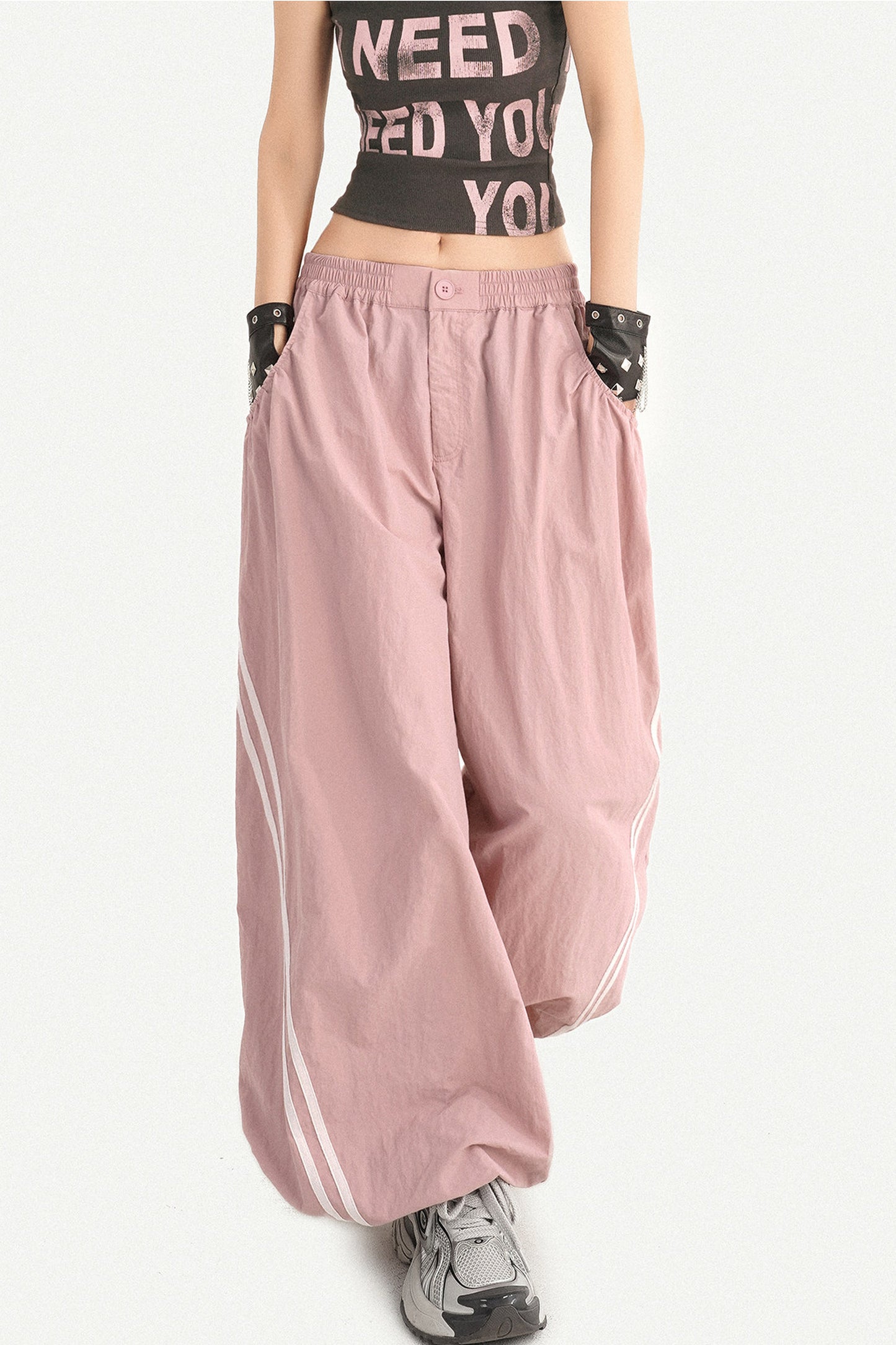 Navy Blue Wide-Leg Pants