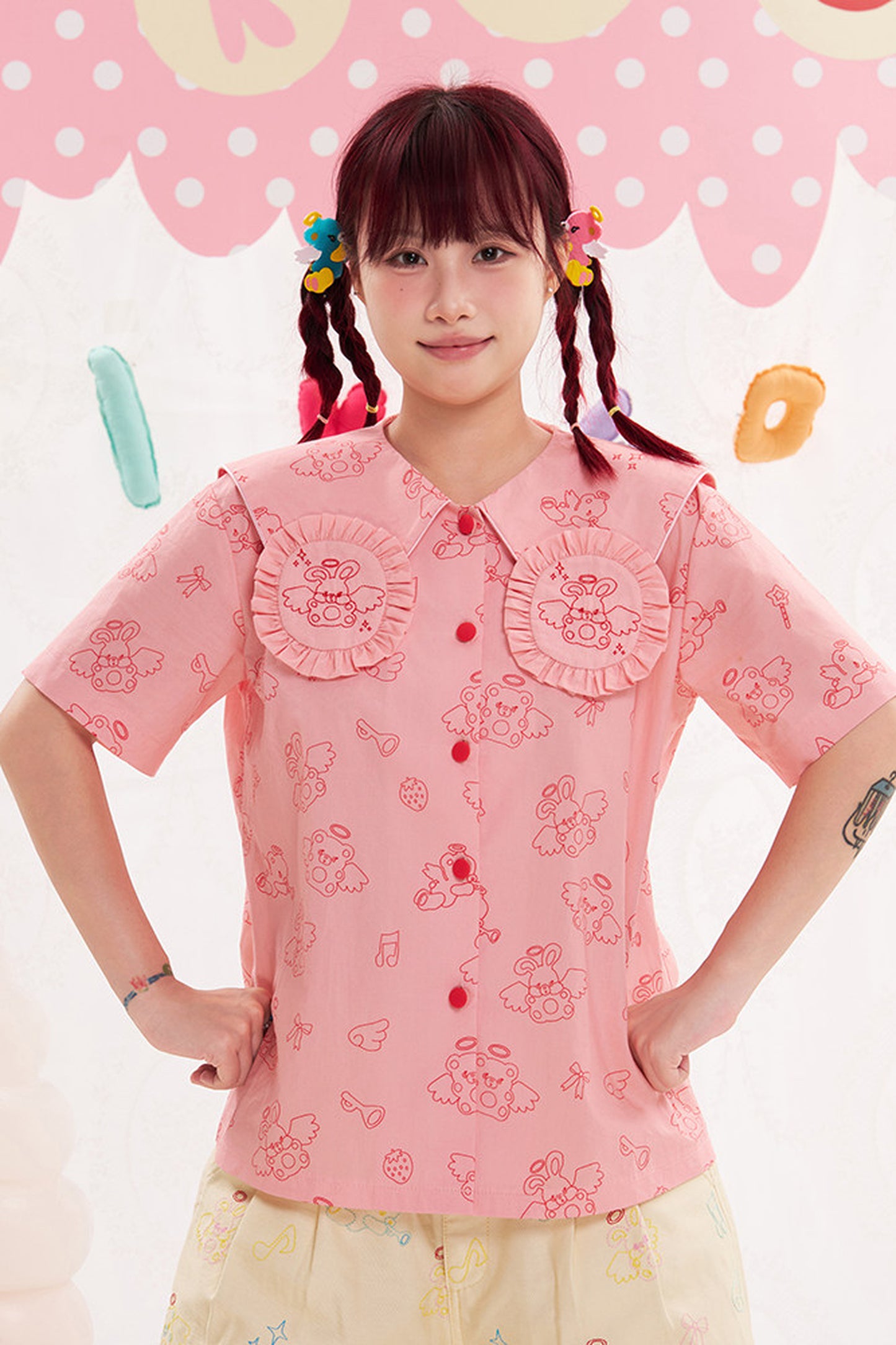 Bunny Collar Loose Blouse
