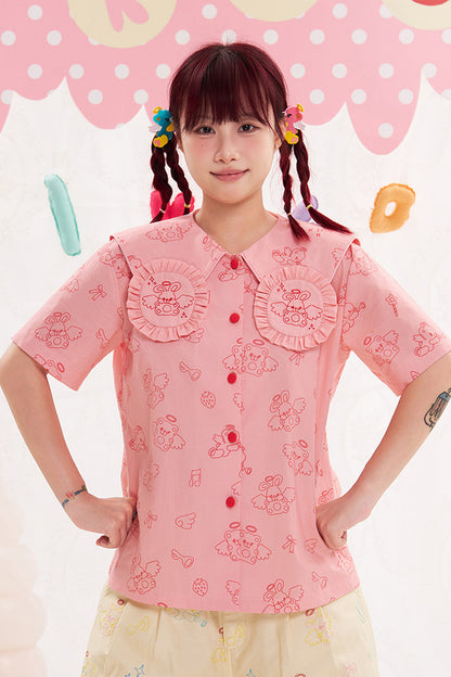 Bunny Collar Loose Blouse