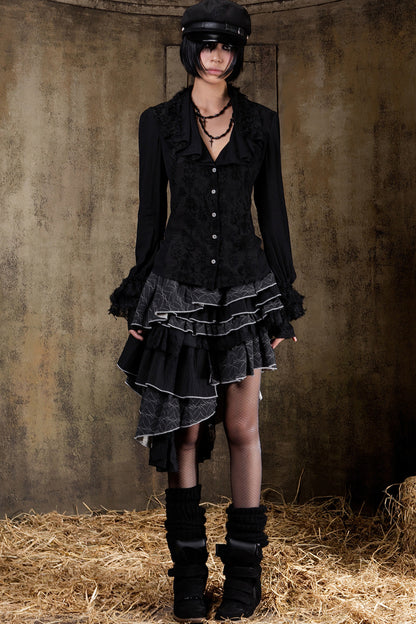 Layered Collar Chiffon Shirt