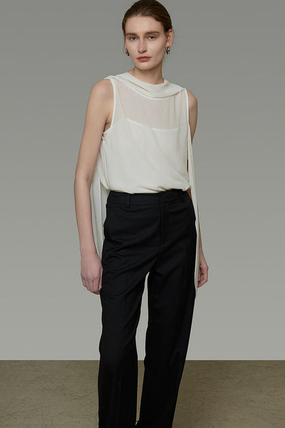 French Ribbon Sleeveless Top