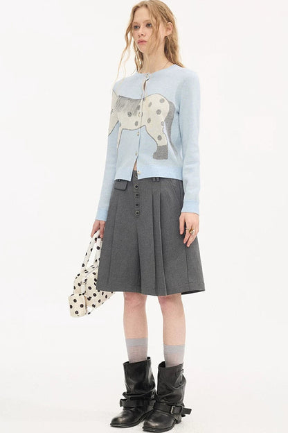 Pleated Gray Dress Shorts