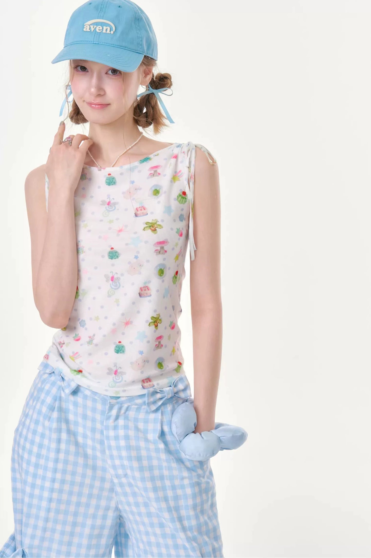 Polka Dot Off-Shoulder Vest