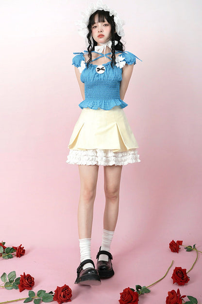 Heavenly Pleated Lace Skirt