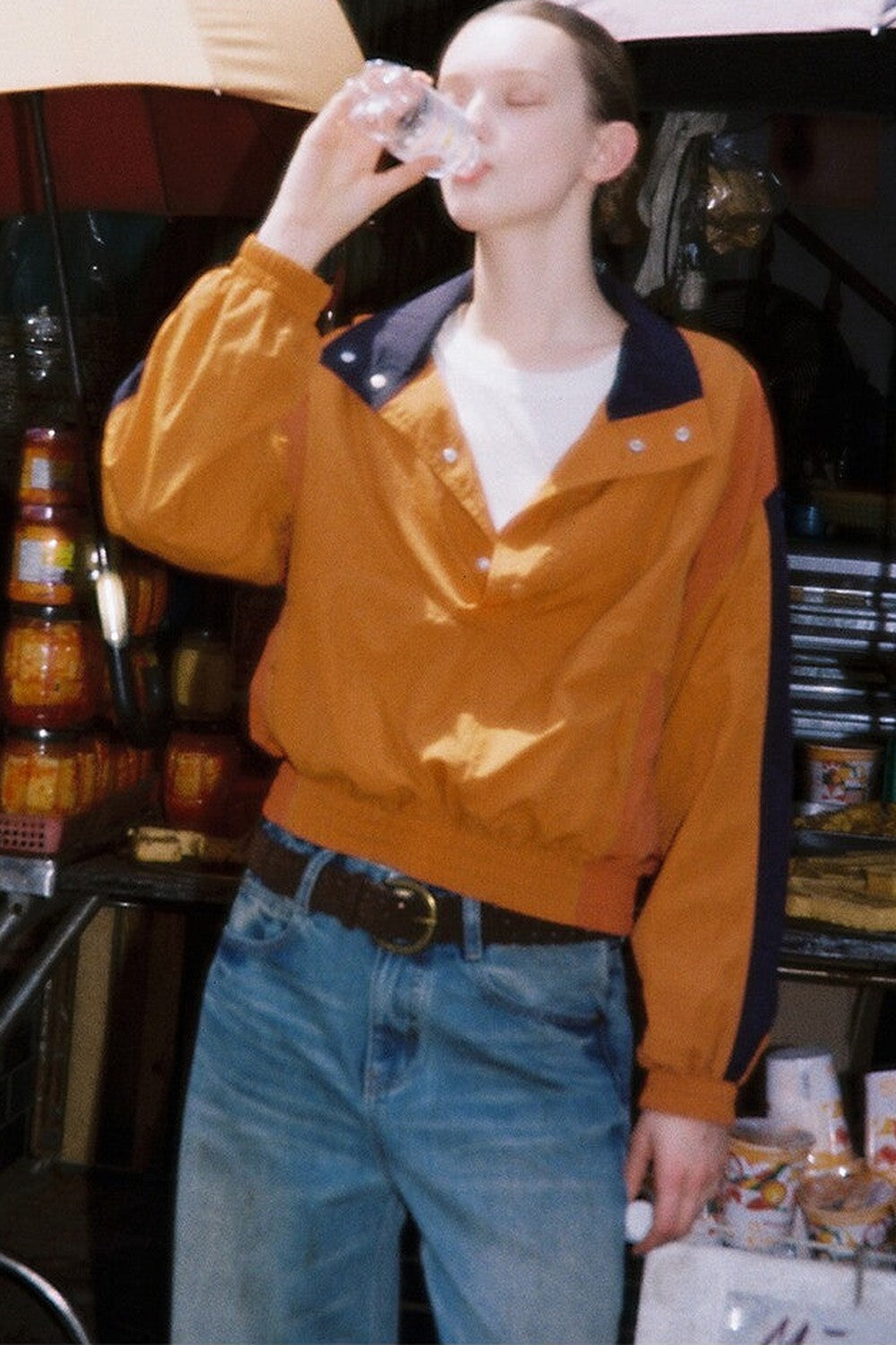 Vintage Hand-Painted Wide Leg Jeans Set