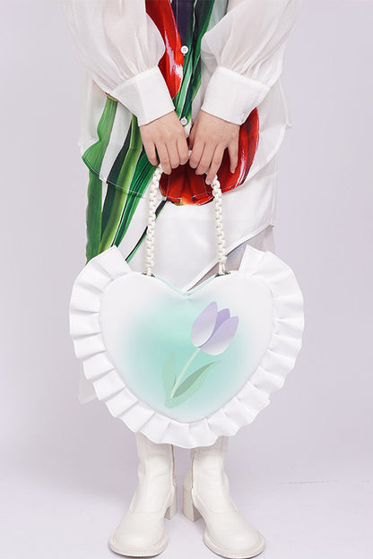 Tulip Heart Woven Crossbody Bag