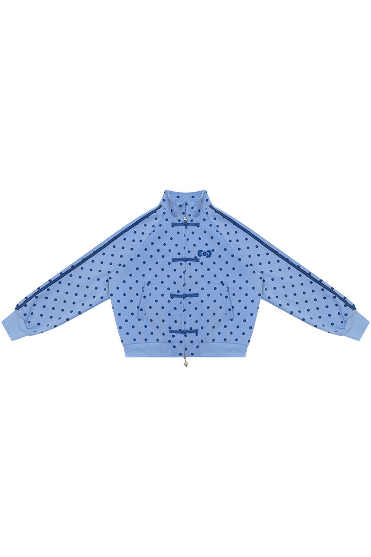 Polka Dot Zip Up Hoodie Jacket