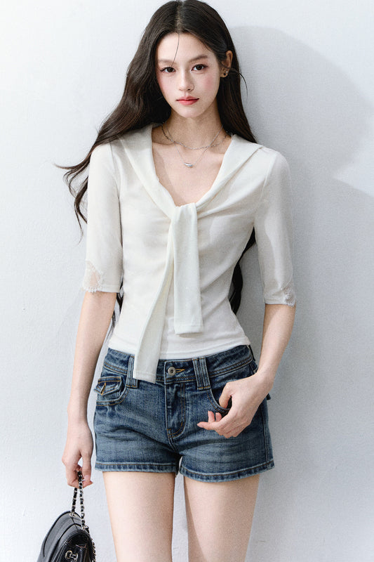 Glass Sugar Lace-Up Top Set-Up