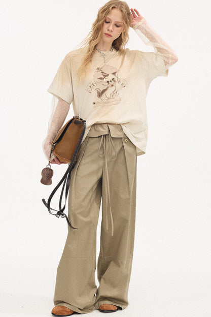 Vintage Distressed Layered Beige Tee