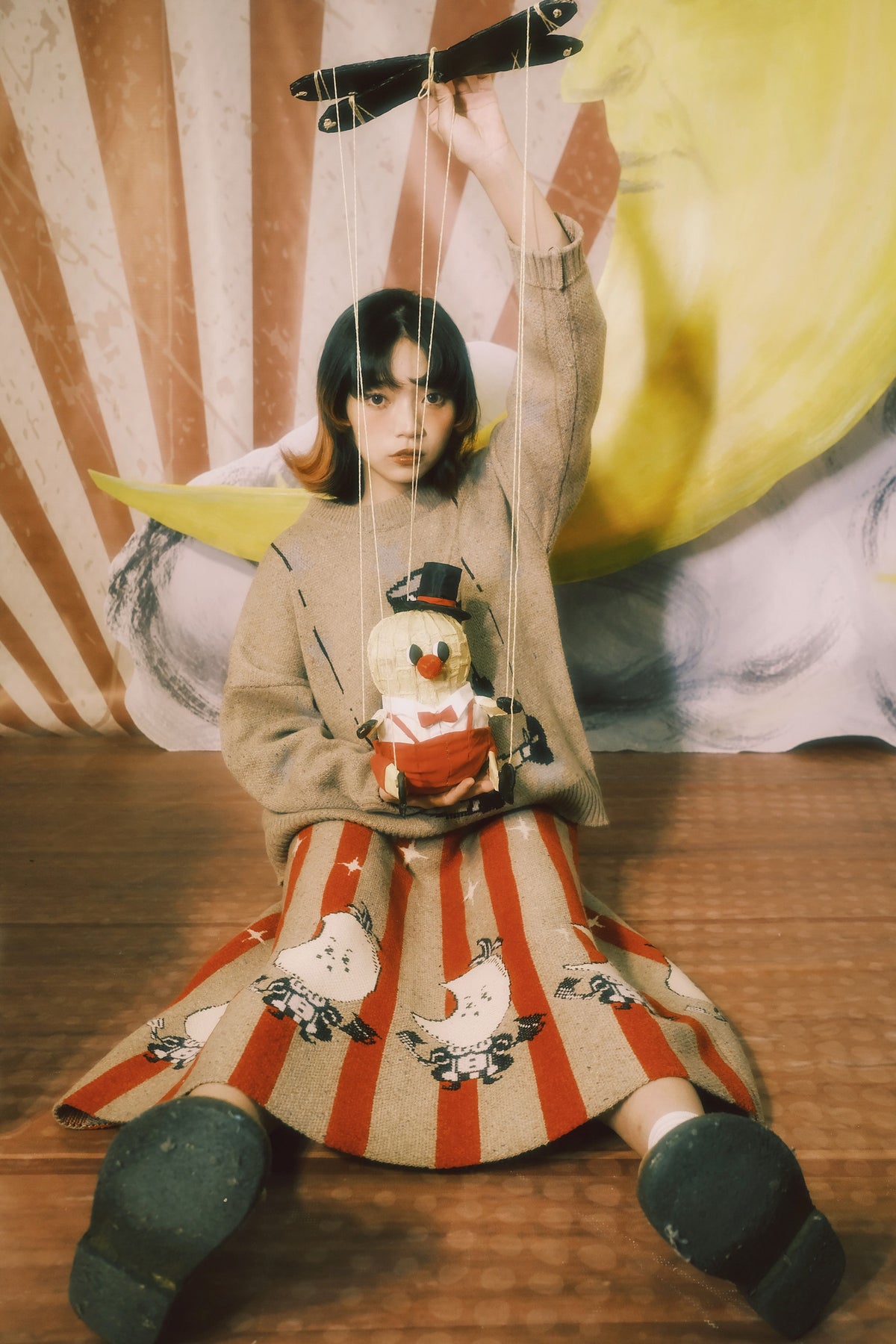Fantasy Circus Peanut Puppet Star Knit Sweater