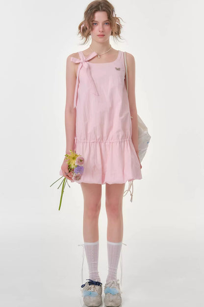 Peach Soda Lace-Up Camisole Dress