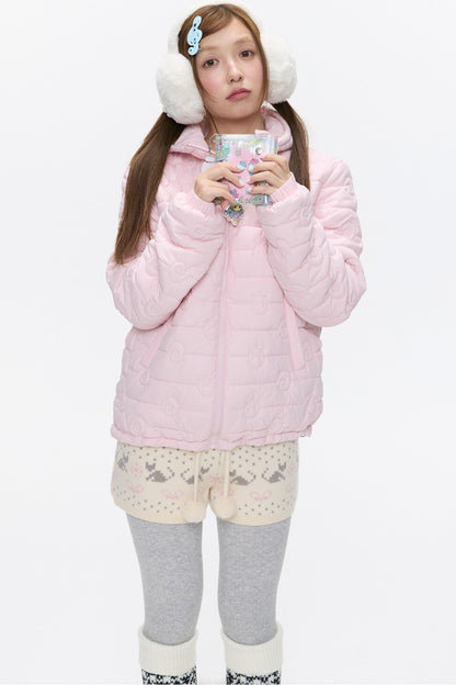 Strawberry Swirl Quilted Hooded Jacket