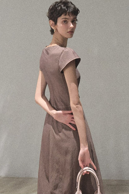 Asymmetrical Color Block Denim Dress