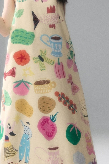 Qianshan Hand-Painted Tank Dress