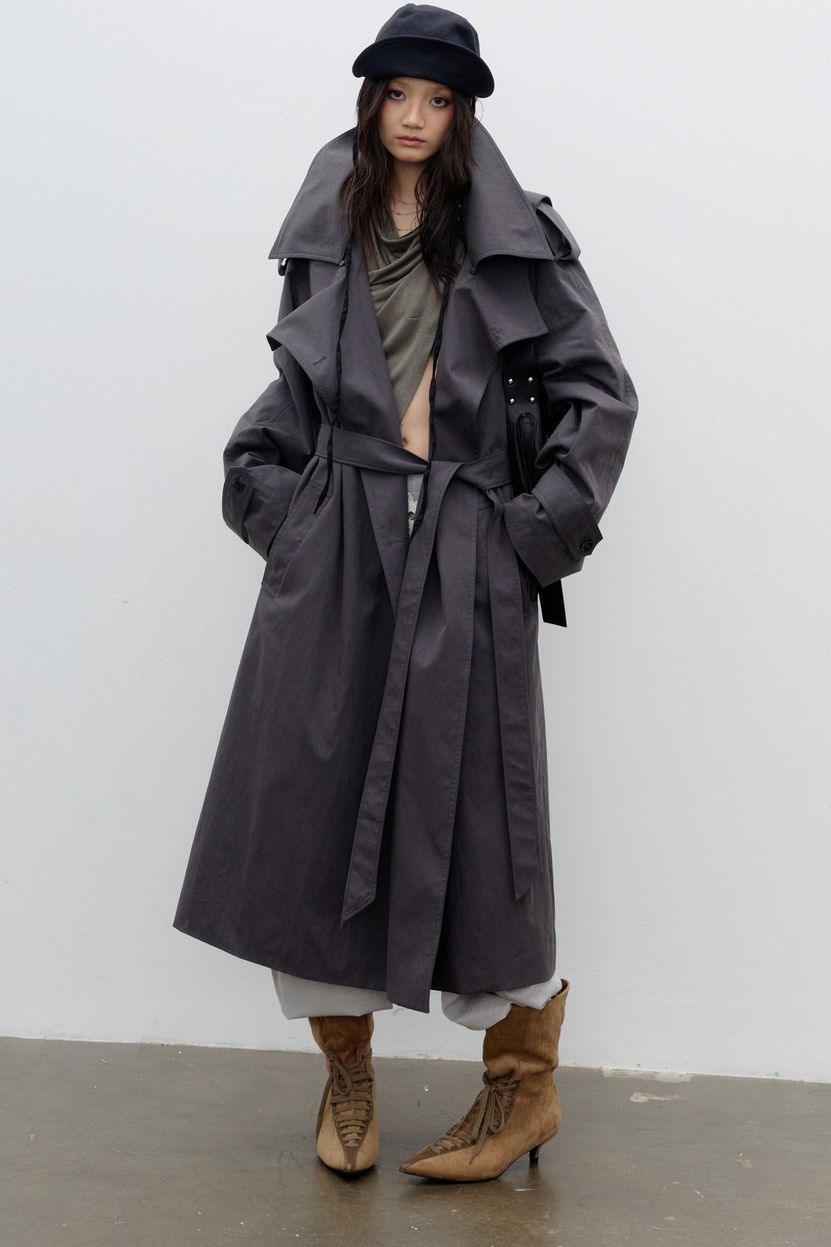 Double-Layer Long Silhouette Trench Coat