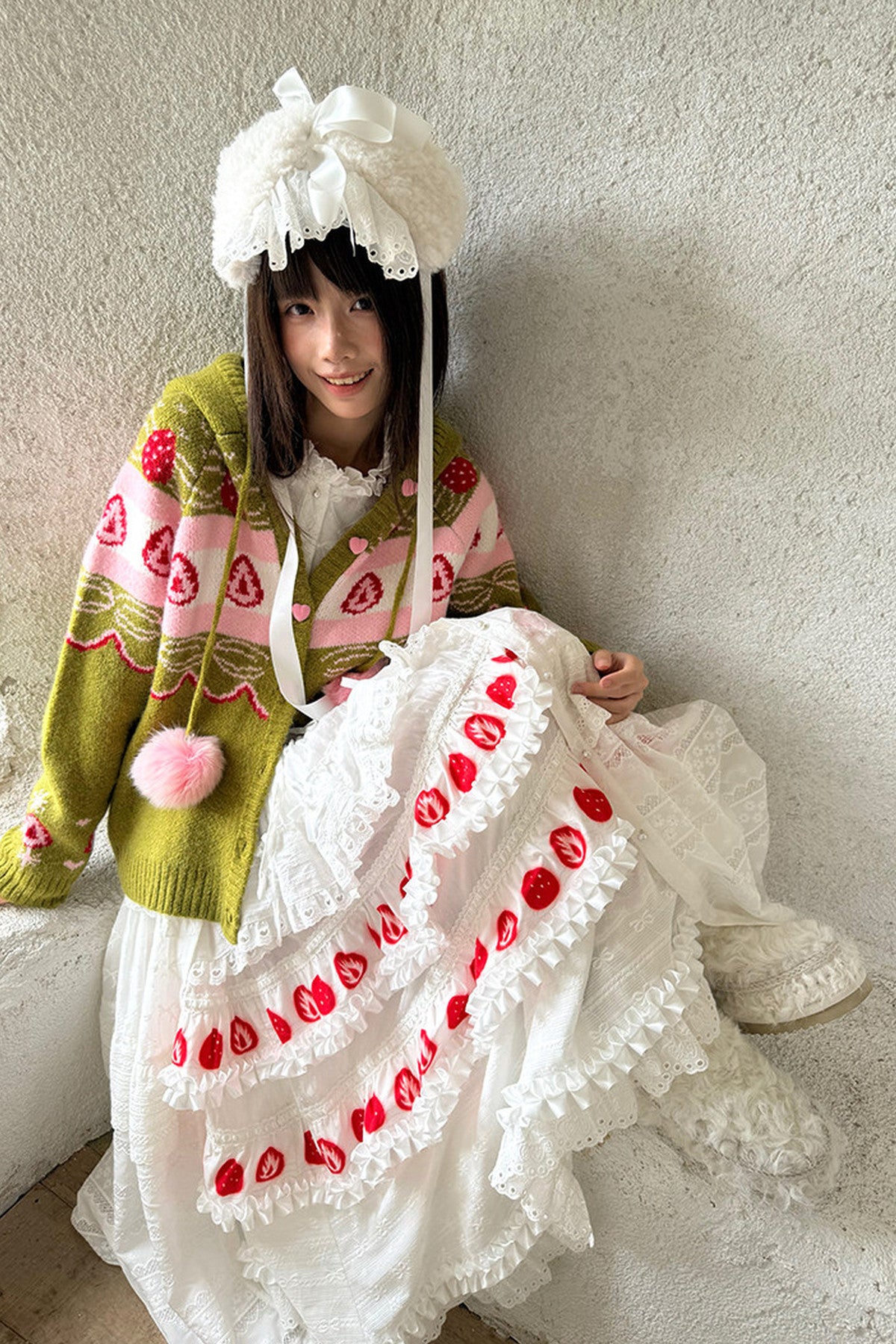Strawberry Matcha Fair Isle Cardigan