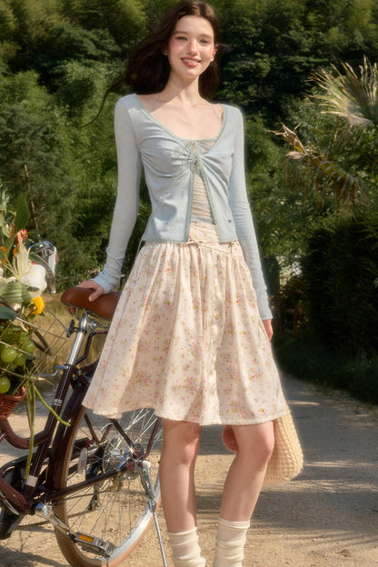 Youthful Skin-Like Cardigan Top