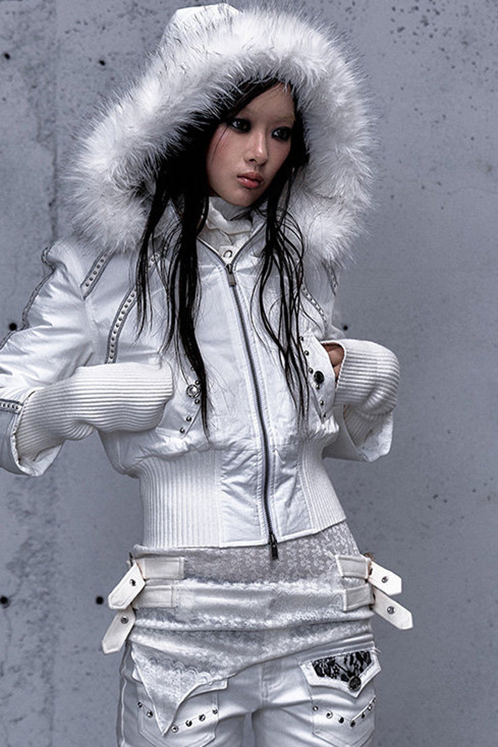 Hooded Fur Collar Parka Outer