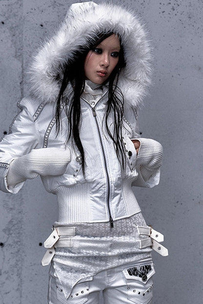 Hooded Fur Collar Parka Outer