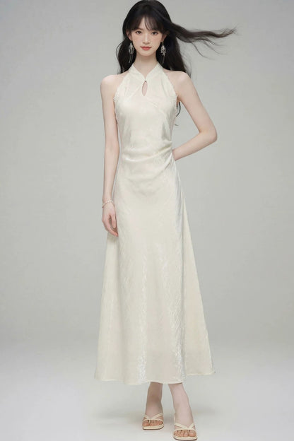 Chinese Style Jade Lace Cheongsam Dress
