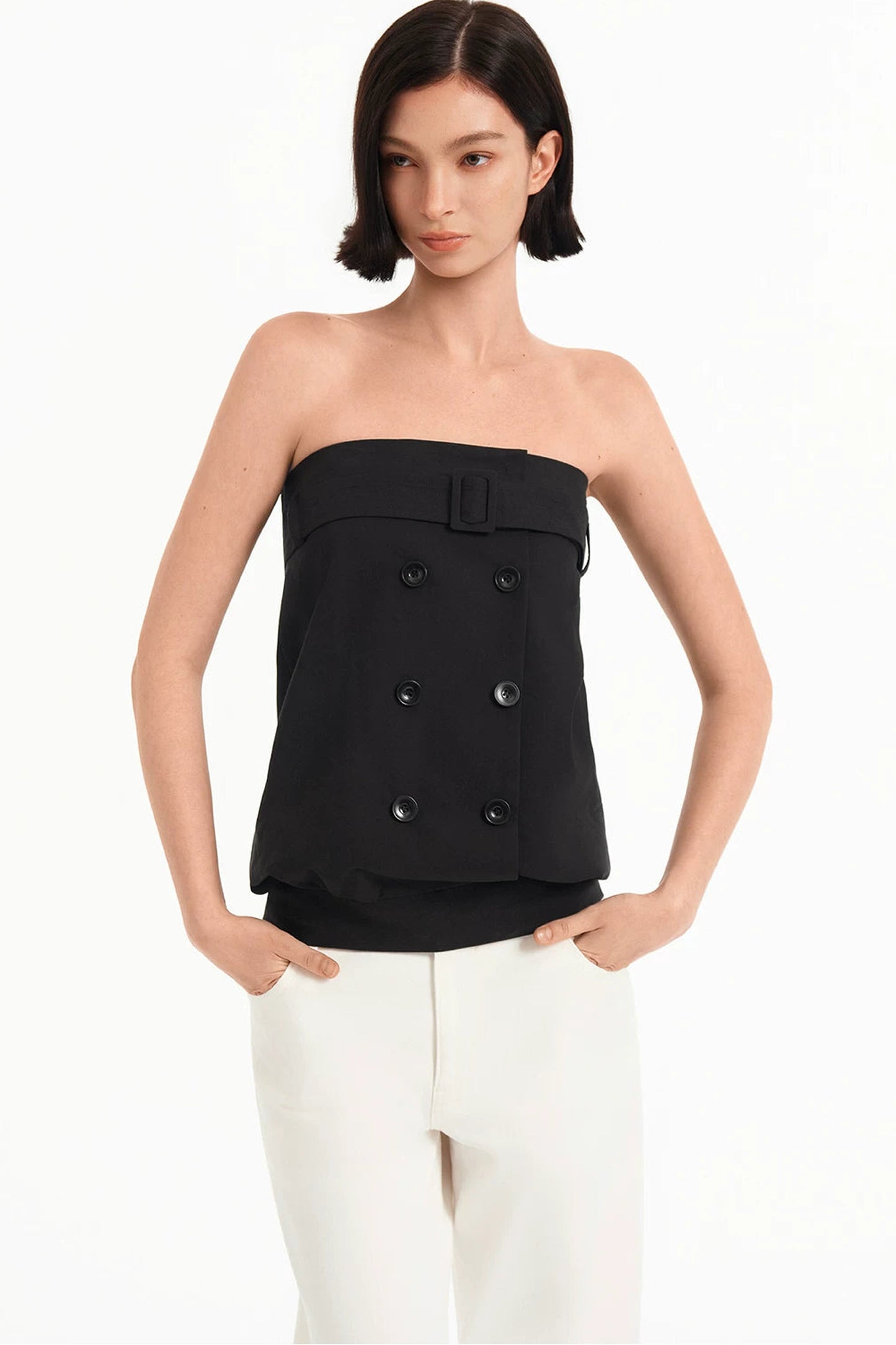 Tencel Deconstructed Double-Breasted Vest