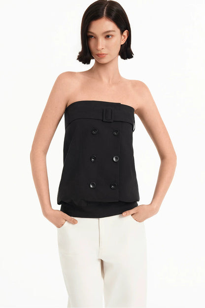 Tencel Deconstructed Double-Breasted Vest