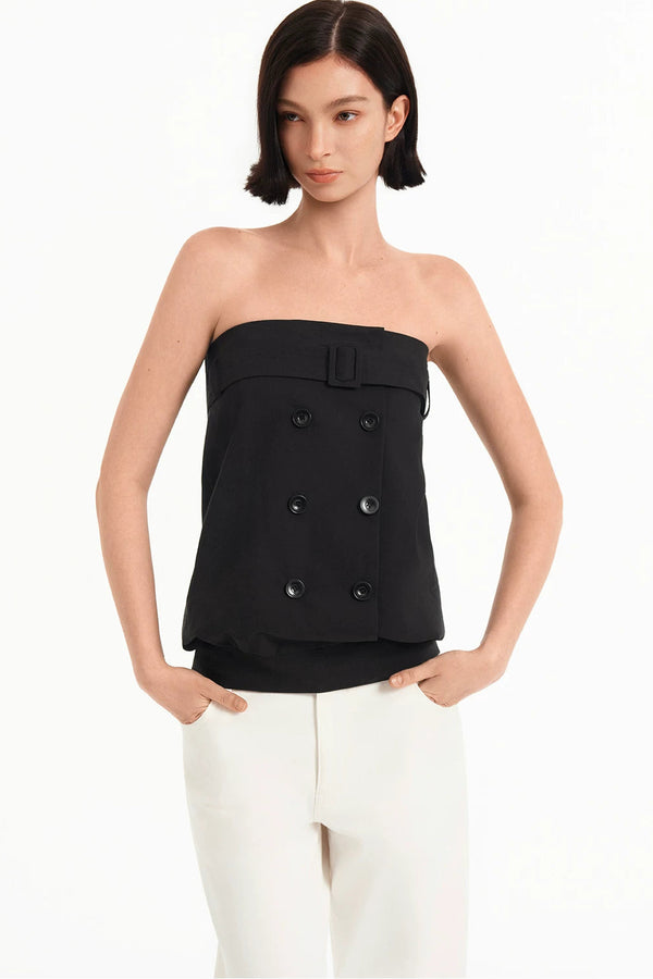 Tencel Deconstructed Double-Breasted Vest