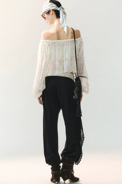 Cloud Weave Off-Shoulder Blouse