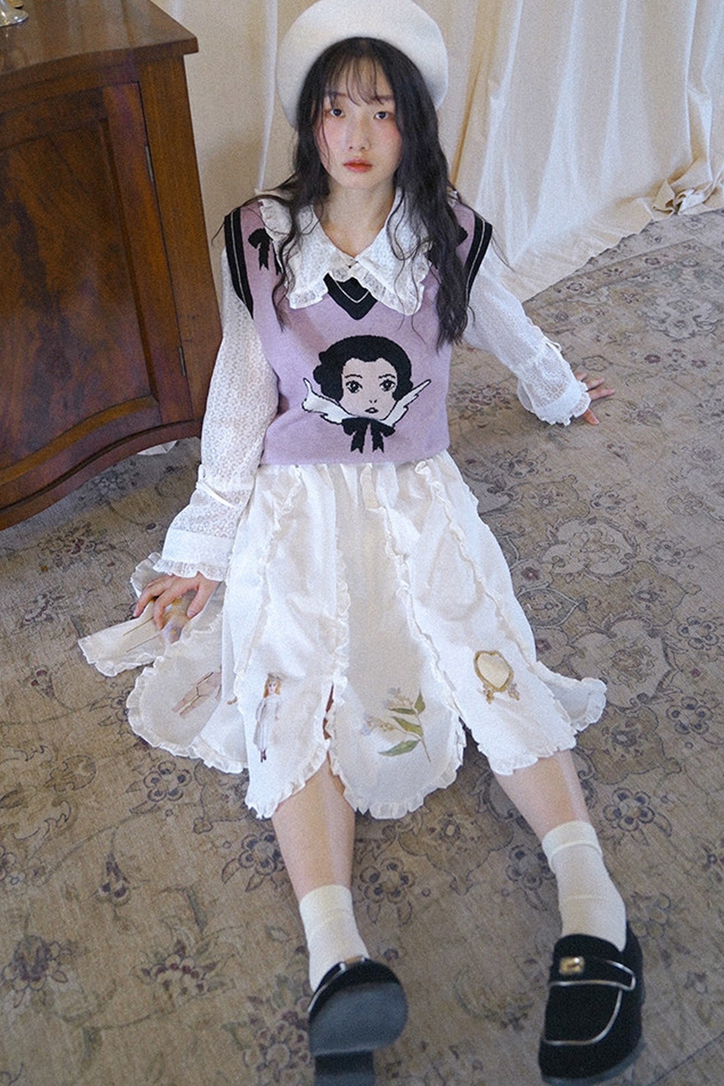 Angel Print Knit Vest