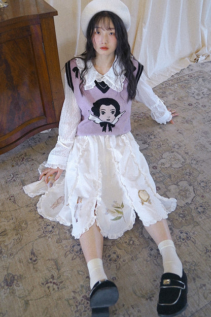 Angel Print Knit Vest