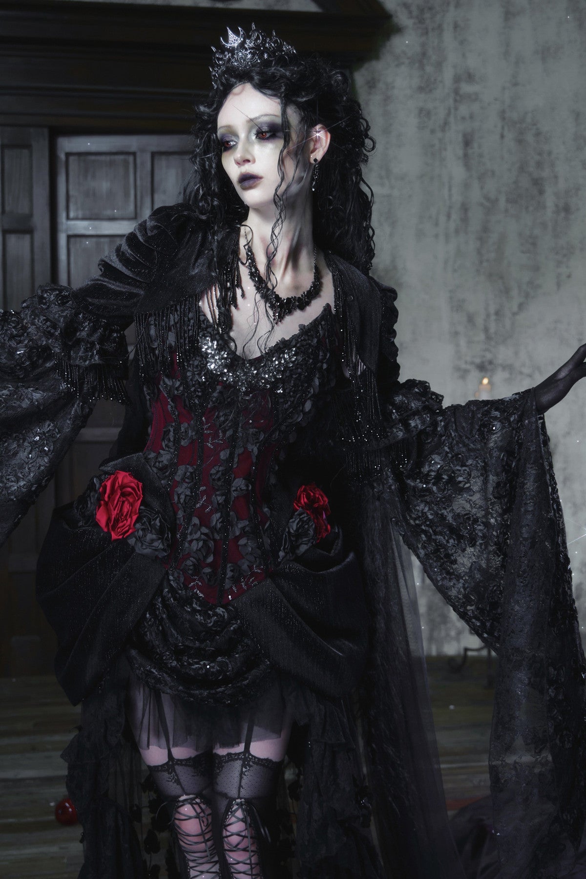 Gothic Velvet Fishbone Corset Set-Up