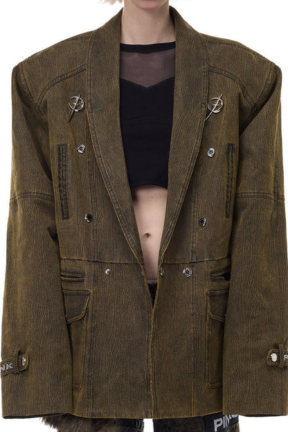 Y2K Oversized Double-Breasted Blazer