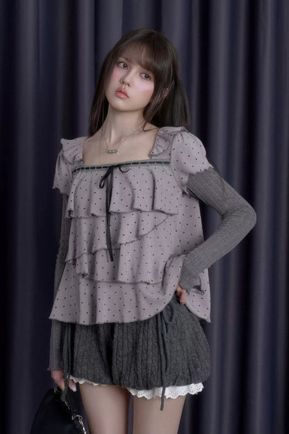 Soft Cable Knit Lantern Shorts