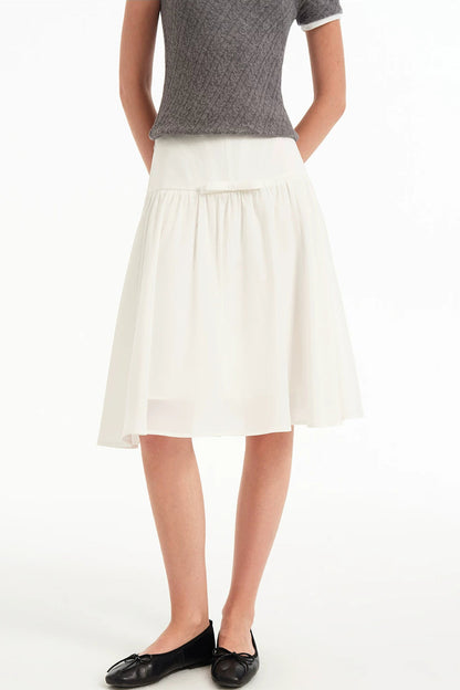 Acetate Fishbone Pleated Skirt