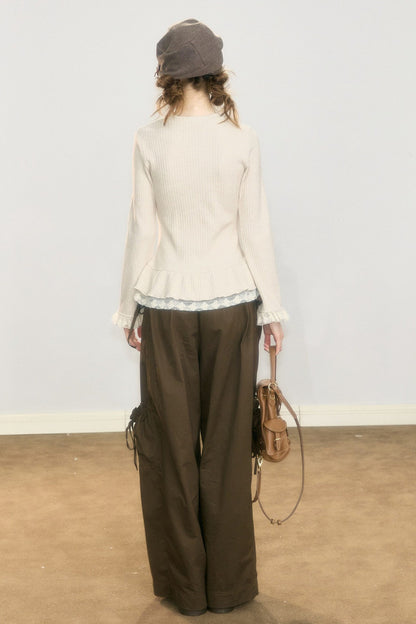 High-Waisted Pocket Workwear Wide-Leg Pants