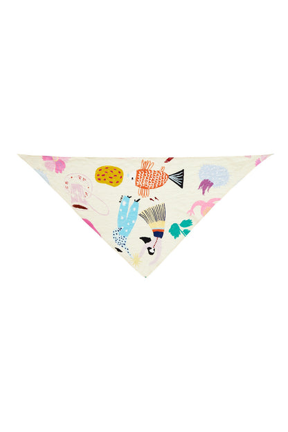 Hand-Painted Fruit Vegetable Print Triangle Headscarf