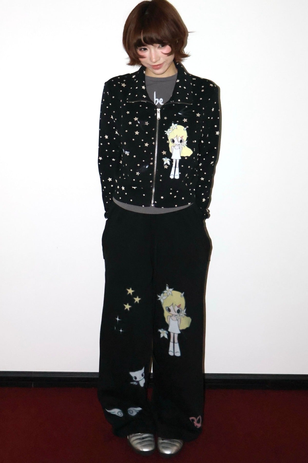 Illustration Print Drawstring Sweatpants