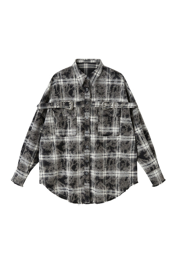 Plaid Shirt and Pleated Skirt Set-Up
