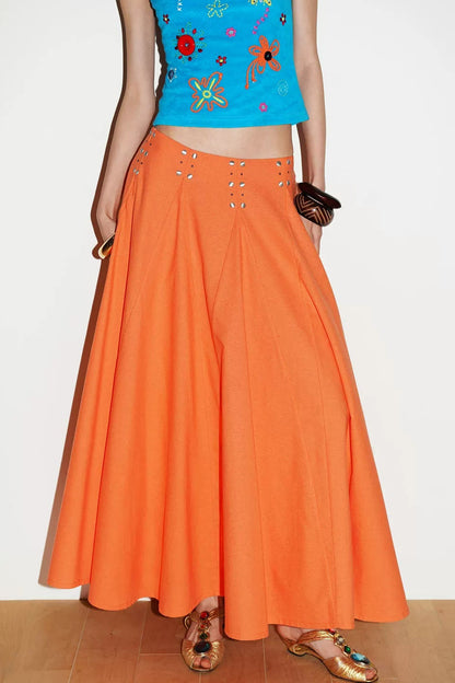 Rhinestone A-Line Skirt
