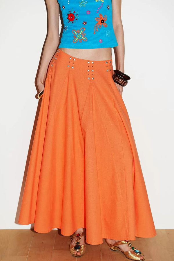 Rhinestone A-Line Skirt