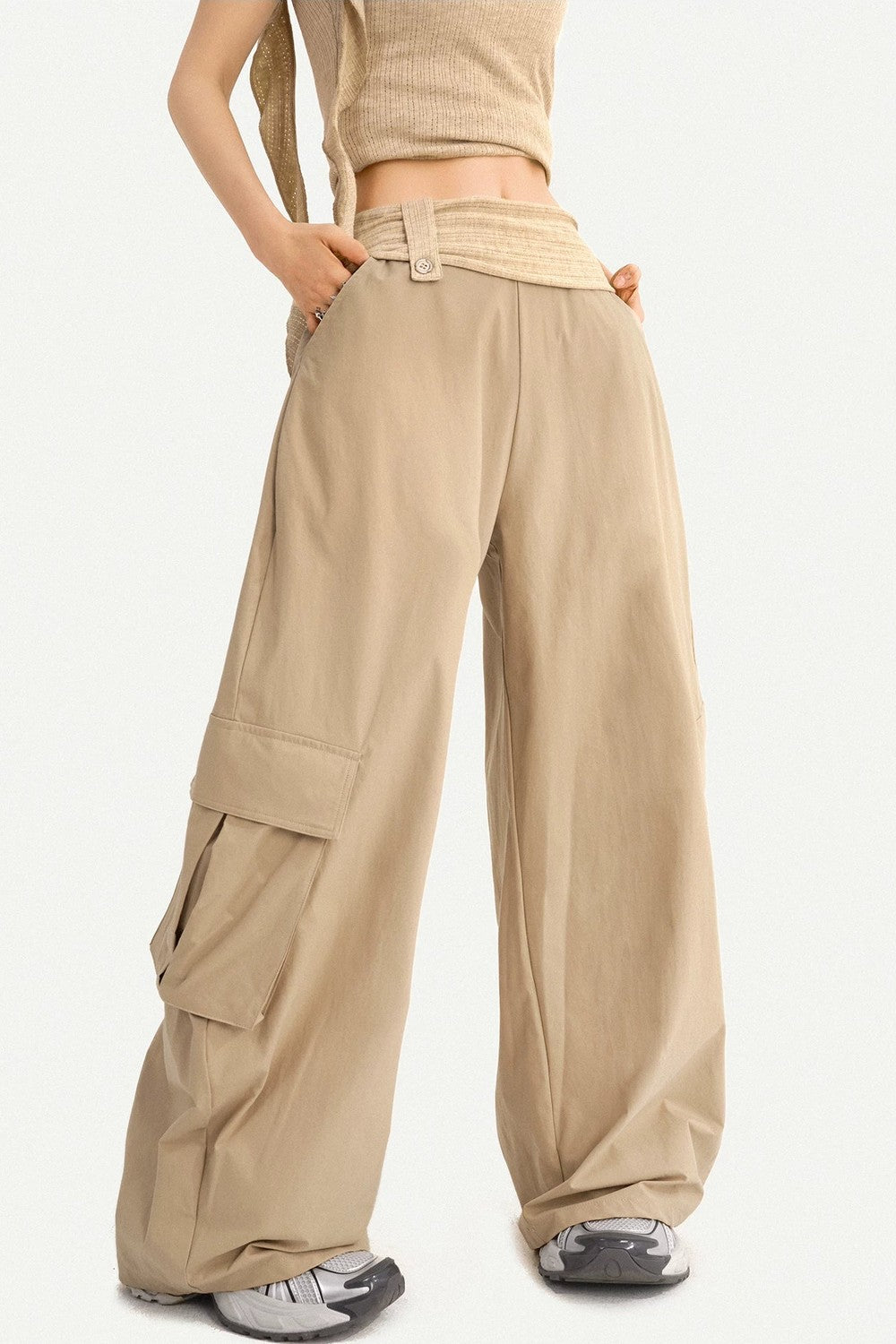 High-Waisted Cargo Pants