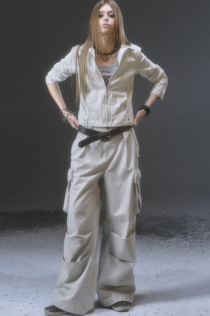 Punk Washed White Jacket