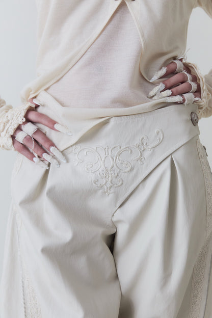 Medieval Embroidered Leather Riding Pants
