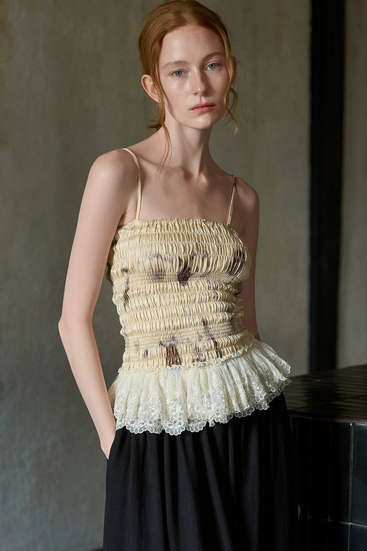 Silk Embroidered Lace Camisole