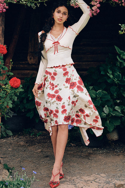 Rose Valley Floral Top and Skirt Set-Up