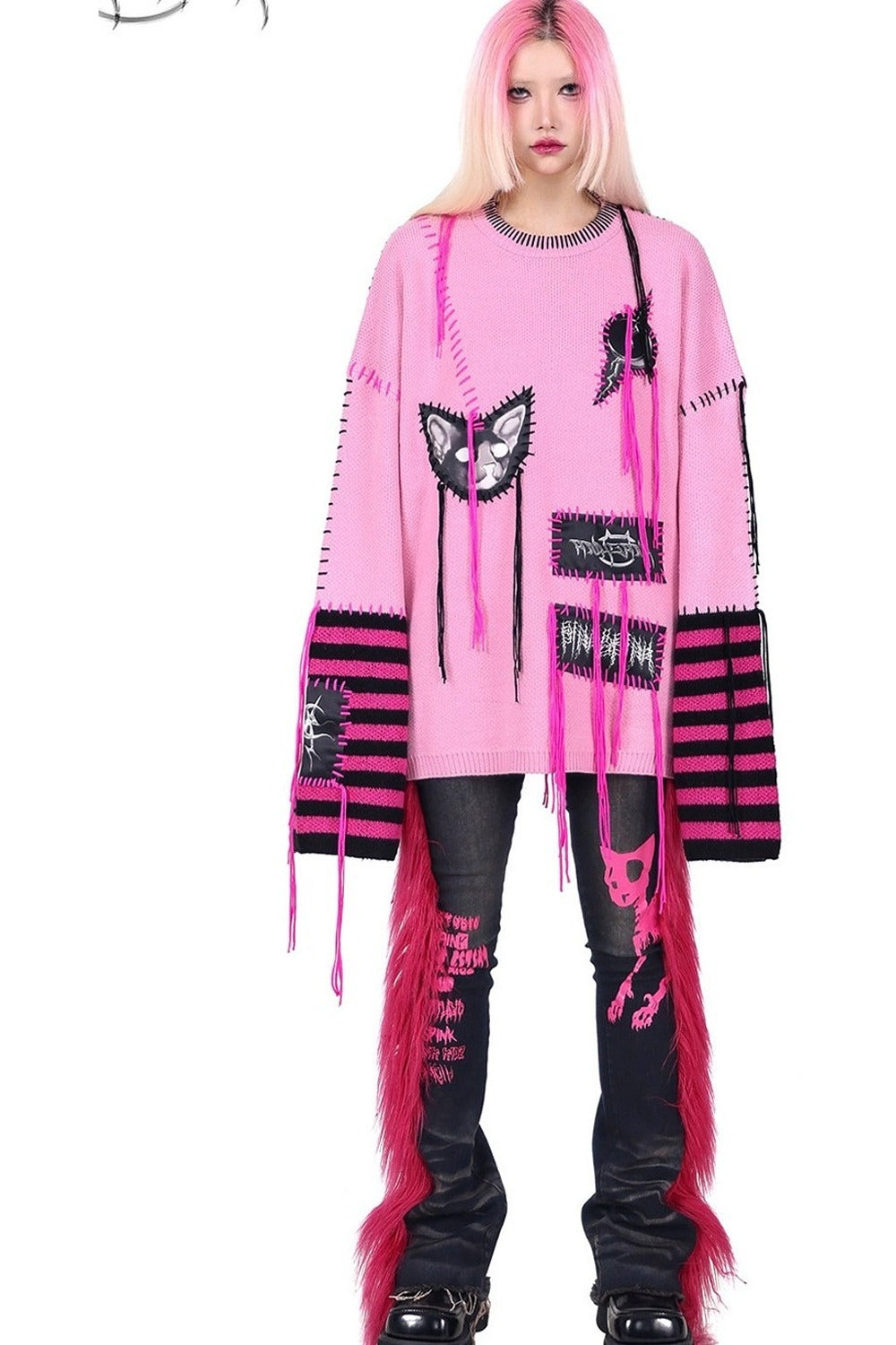 Pink Fur Jeans