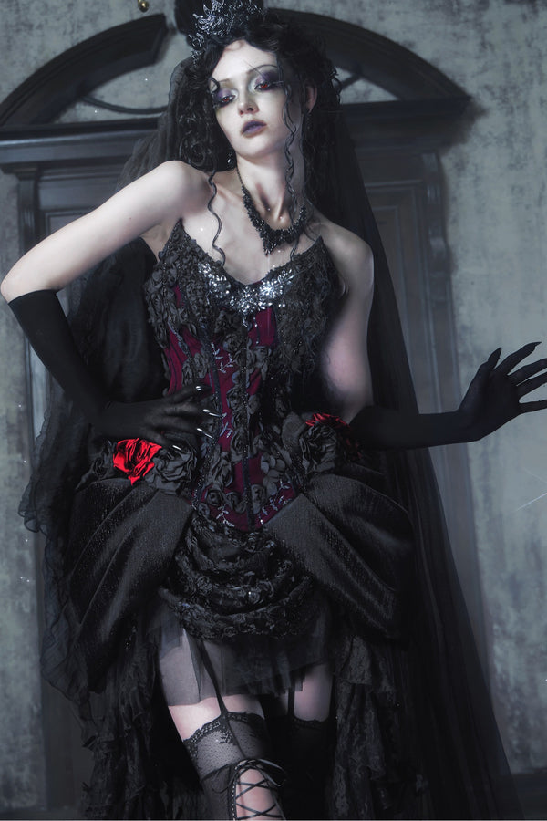 Gothic Velvet Fishbone Corset Set-Up