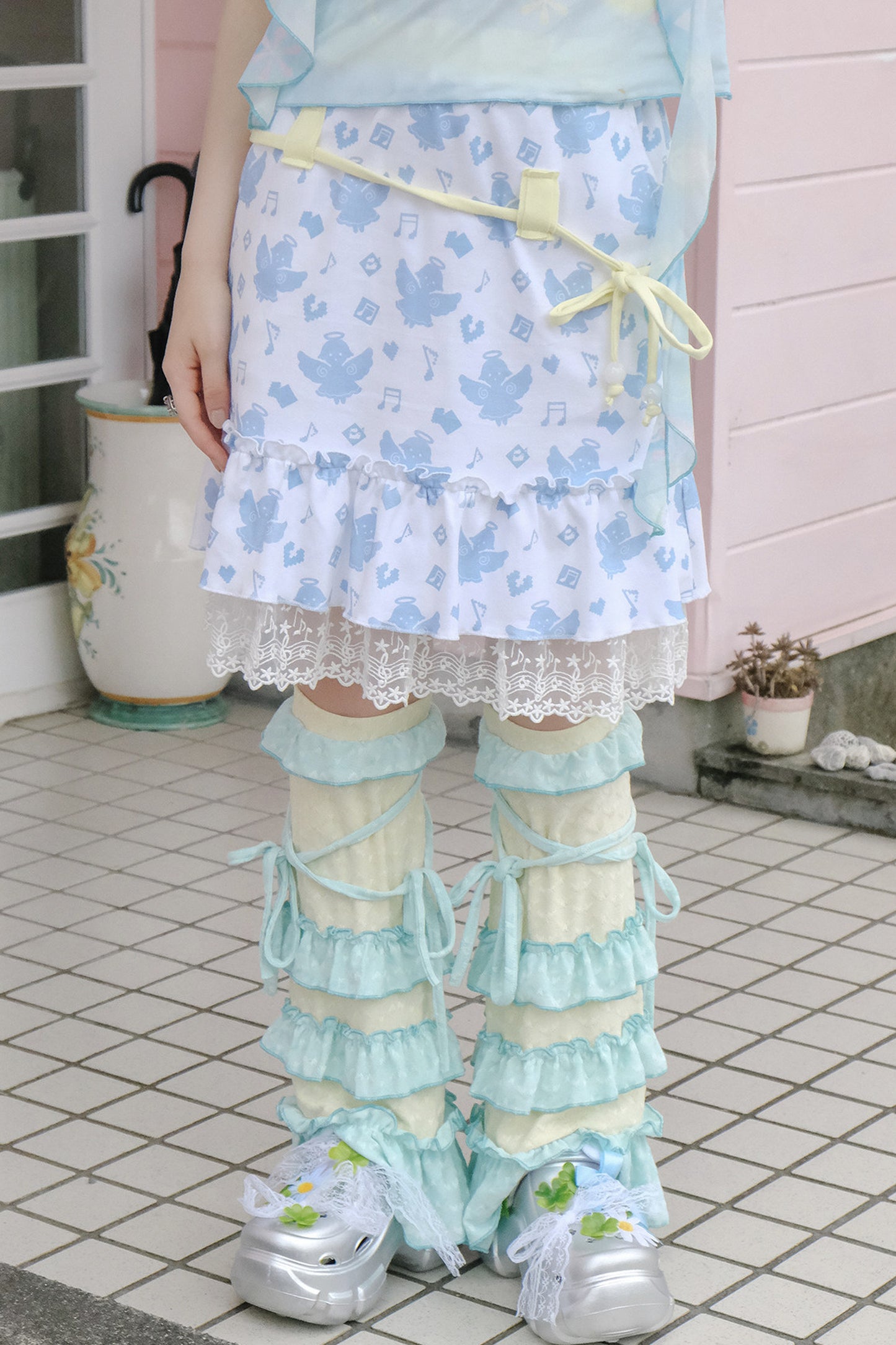 Summer Green Lace Girl Socks