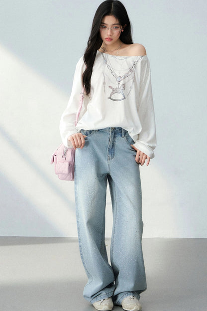 Pony Necklace Off-Shoulder Top Set-Up